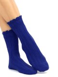 Calzini Medi Donna in Lana Merinos con Ricamo "Vega" - Bluette