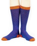 Gambaletti Bimbi in Lana Merinos Extra Fine "Juno" - Blu e Arancio