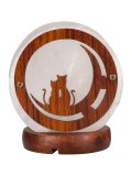 Mini Lampada di Sale Bianco Himalayano USB - Gatti